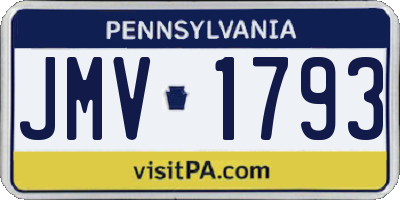 PA license plate JMV1793
