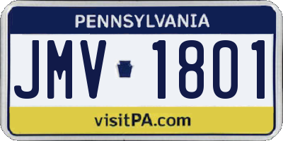 PA license plate JMV1801