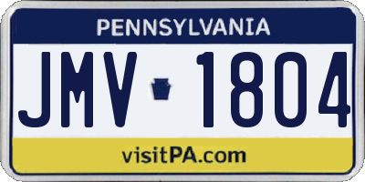 PA license plate JMV1804