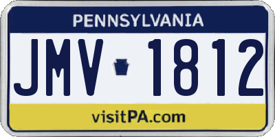 PA license plate JMV1812
