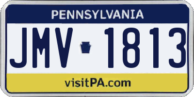 PA license plate JMV1813