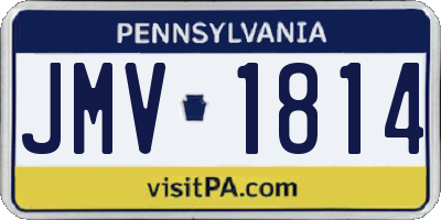PA license plate JMV1814