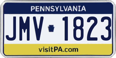PA license plate JMV1823