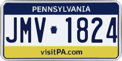 PA license plate JMV1824