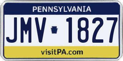 PA license plate JMV1827