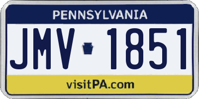 PA license plate JMV1851