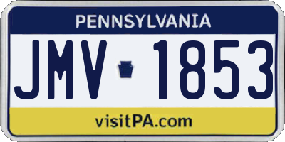 PA license plate JMV1853