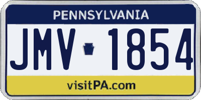 PA license plate JMV1854