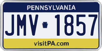 PA license plate JMV1857