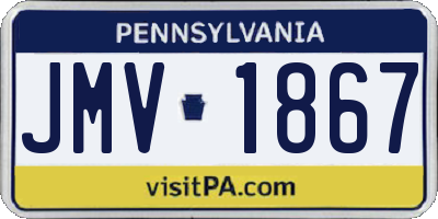 PA license plate JMV1867