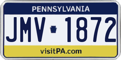 PA license plate JMV1872
