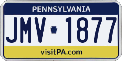 PA license plate JMV1877