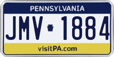 PA license plate JMV1884