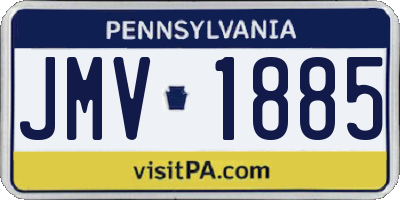 PA license plate JMV1885