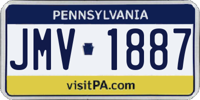 PA license plate JMV1887