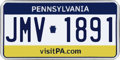 PA license plate JMV1891