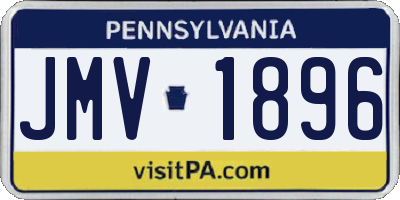 PA license plate JMV1896
