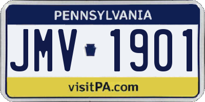 PA license plate JMV1901