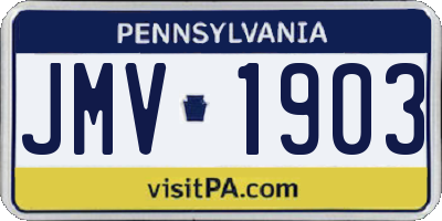 PA license plate JMV1903