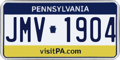 PA license plate JMV1904