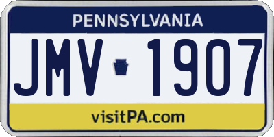PA license plate JMV1907
