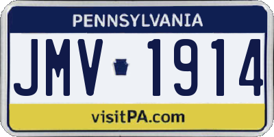 PA license plate JMV1914