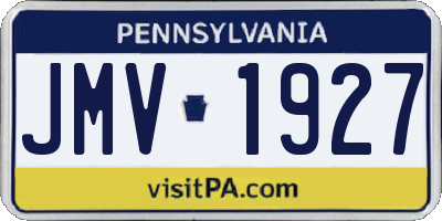 PA license plate JMV1927