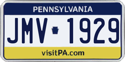 PA license plate JMV1929