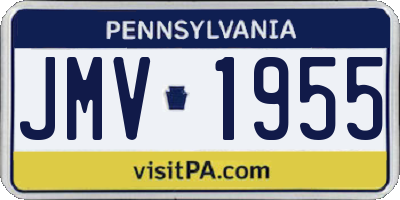 PA license plate JMV1955