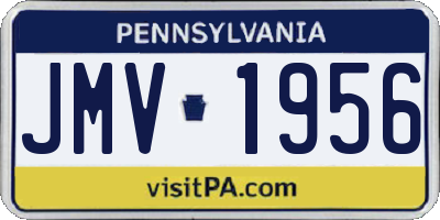 PA license plate JMV1956