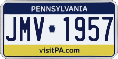 PA license plate JMV1957