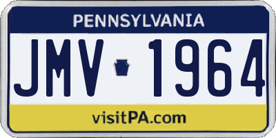 PA license plate JMV1964