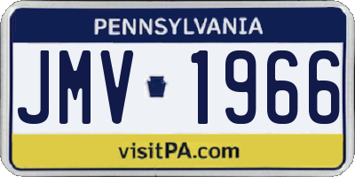 PA license plate JMV1966