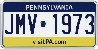 PA license plate JMV1973