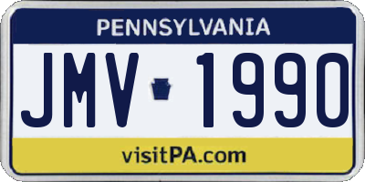 PA license plate JMV1990
