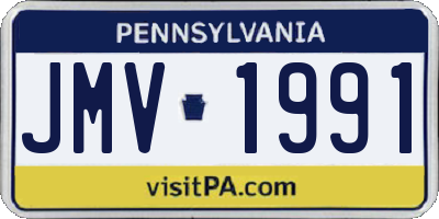 PA license plate JMV1991