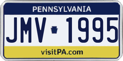 PA license plate JMV1995