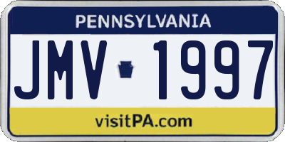 PA license plate JMV1997