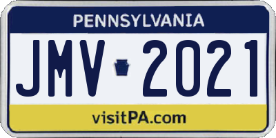PA license plate JMV2021