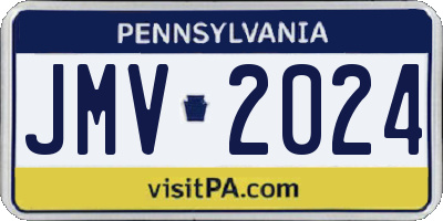 PA license plate JMV2024