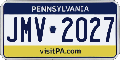 PA license plate JMV2027