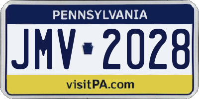 PA license plate JMV2028