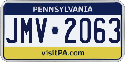 PA license plate JMV2063