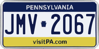 PA license plate JMV2067