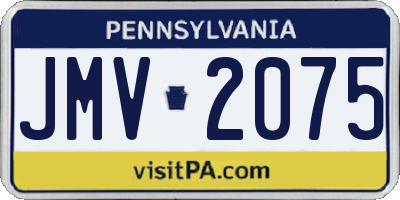 PA license plate JMV2075