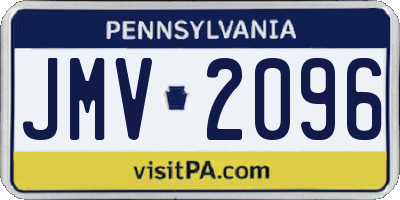 PA license plate JMV2096
