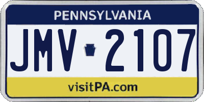 PA license plate JMV2107