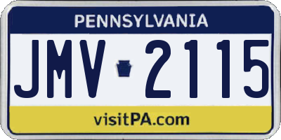 PA license plate JMV2115