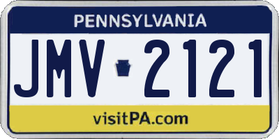 PA license plate JMV2121