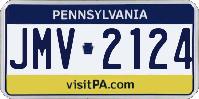 PA license plate JMV2124
